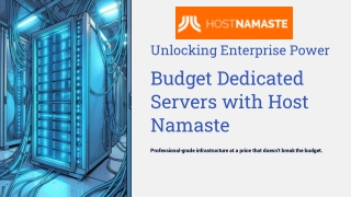 Budget Dedicated Servers Hosting