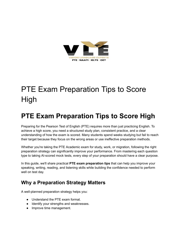 PPT - PTE Exam Preparation Tips to Score High PowerPoint Presentation ...