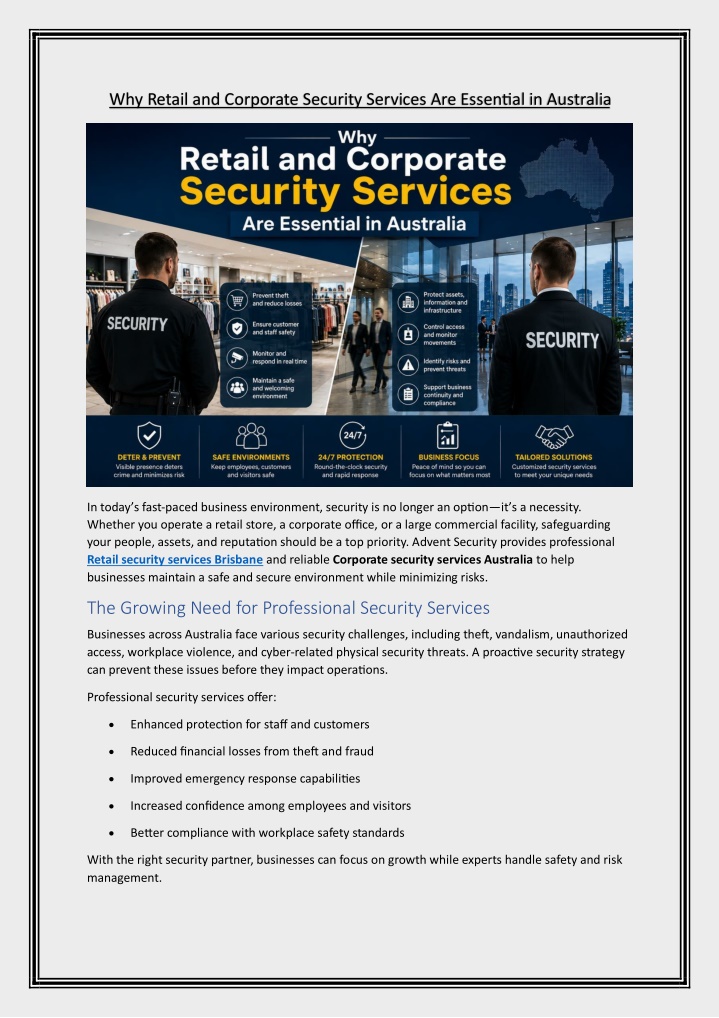 PPT - Why Retail and Corporate Security Services Are Essential in ...