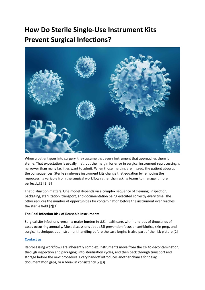 Single Use Instruments Nz PPT - How Do Sterile Single-Use Instrument Kits Prevent Surgical ...