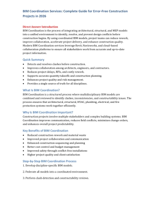 BIM Coordination Services: Complete Guide for Error-Free Construction Projects