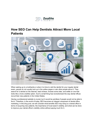 How SEO Can Help Dentists Attract More Local Patients