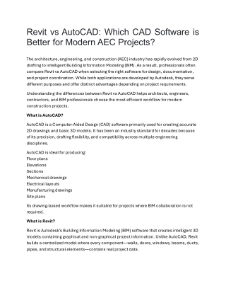 Revit vs AutoCAD: Which CAD Software is Better for Modern AEC Pr