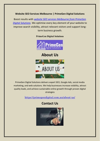 Website SEO Services Melbourne  PrimeGen Digital Solutions,primegendigital.com.au