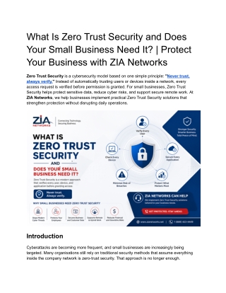 What Is Zero Trust Security and Does Your Small Business Need It