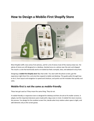 How to Design a Mobile-First Shopify Store