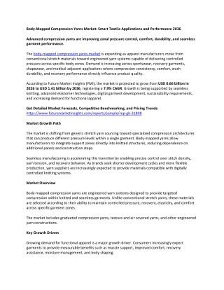 Body-Mapped Compression Yarns Market: Smart Textile Applications and Performance
