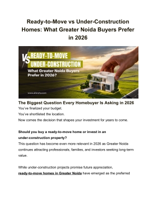 Ready-to-Move vs Under-Construction Homes_ What Greater Noida Buyers Prefer in 2026