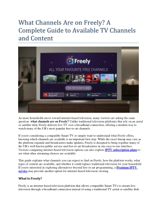 What Channels Are on Freely u
