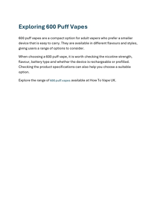 600 Puff Vapes