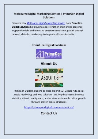 Melbourne Digital Marketing Services  PrimeGen Digital Solutions,primegendigital.com.au