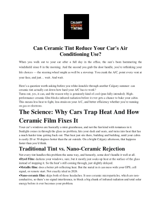 Can Ceramic Tint Reduce Your Car's Air Conditioning Use