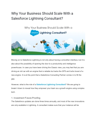 Why Your Business Should Scale With a Salesforce Lightning Consultant_