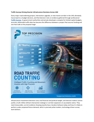 Traffic Surveys Driving Smarter Infrastructure Decisions Across UAE