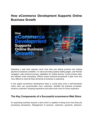 How eCommerce Development Supports Online Business Growth