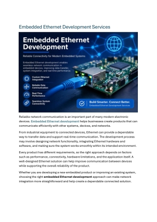 Embedded Ethernet Development Services