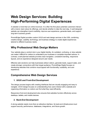High-Performance Web Design Services for Modern Businesses