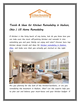 Trends & Ideas for Kitchen Remodeling in Hudson, Ohio