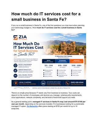 How Much Do IT Services Cost for a Small Business in Santa Fe?
