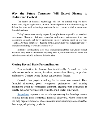 Why the Future Consumer Will Expect Finance to Understand Context blog
