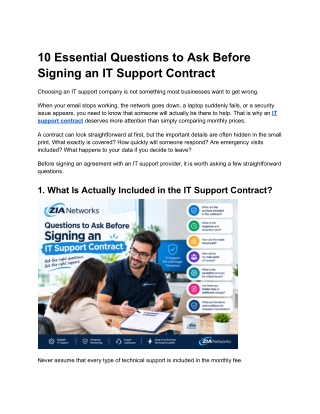 10 Essential Questions to Ask Before Signing an IT Support Contract