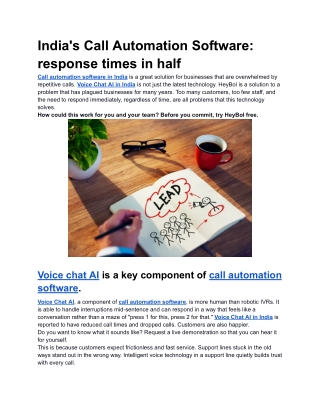 India's Call Automation Software_ response times in half