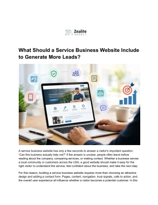 What Should a Service Business Website Include to Generate More Leads
