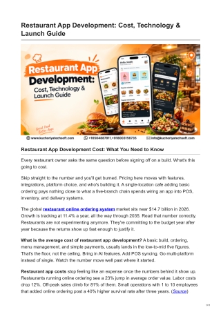 Restaurant App Development Cost Technology  Launch Guide - Kuchoriya TechSoft