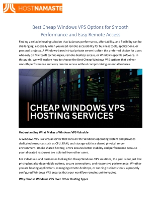 Cheap Windows VPS Hosting