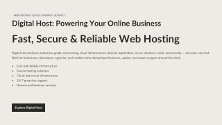 Digital Host: Reliable Hosting & Cloud Solutions for Business