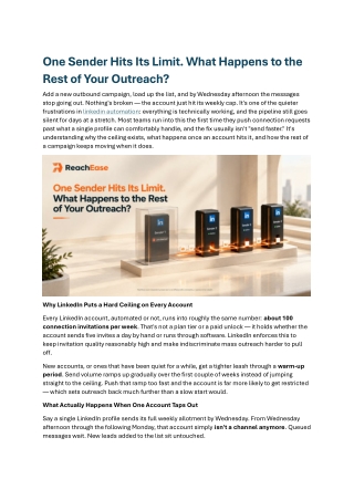 One Sender Hits Its Limit. What Happens to the Rest of Your Outreach?