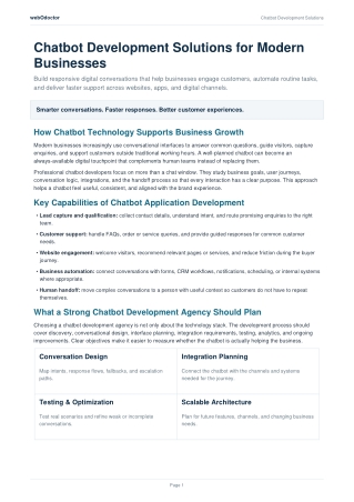 Chatbot Development Services: Building Smarter Customer Experiences