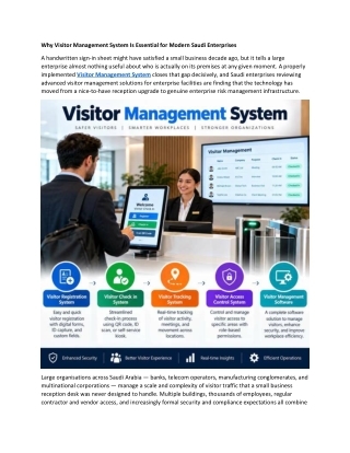 Why Visitor Management Is Essential for Modern Saudi Enterprises