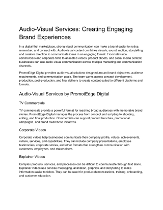 Audio-Visual Services_ Creating Engaging Brand Experiences