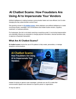 AI Chatbot Scams_ How Fraudsters Are Using AI to Impersonate Your Vendors