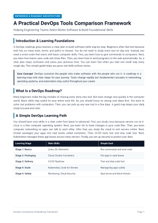 DevOps Tools Comparison and Career Roadmap