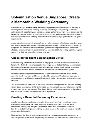 solemnization venue Singapore