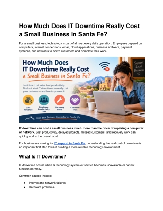 cost of IT downtime for small business