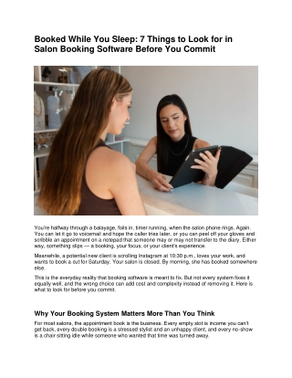 Booked While You Sleep: 7 Things to Look for in Salon Booking Software Before Yo
