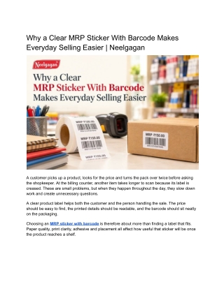 Why a Clear MRP Sticker With Barcode Makes Everyday Selling Easier _ Neelgagan