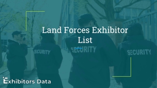 Land Forces Exhibitor List 2026
