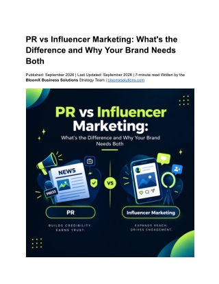PR vs Influencer Marketing What's the Difference and Why Your Brand Needs Both