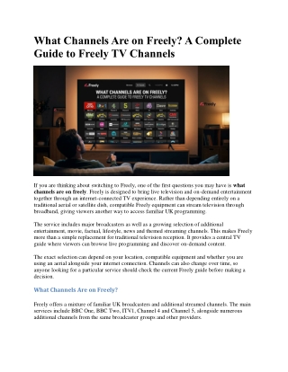What Channels Are on Freely