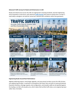 Advanced Traffic Surveys for Roads and Infrastructure in UAE