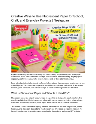 Creative Ways to Use Fluorescent Paper for School, Craft, and Everyday Projects _ Neelgagan