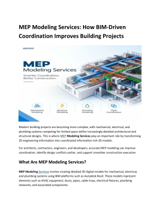 MEP Modeling Services How BIM-Driven Coordination Improves Building Projects