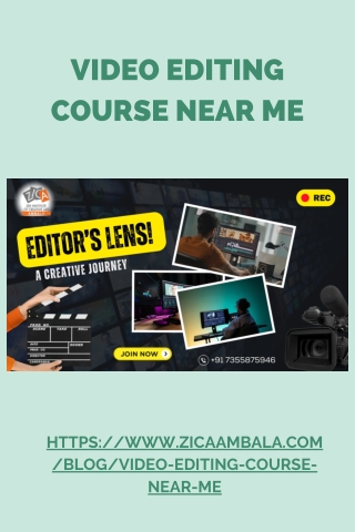 Video Editing Course Near Me | Professional Training