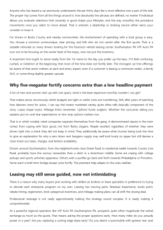 VIP Auto PA Five-Star Rated Support for Every Step of Leasing