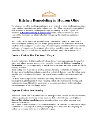 Kitchen Remodeling in Hudson Ohio