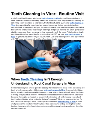 Teeth Cleaning in Virar_  Routine Visit